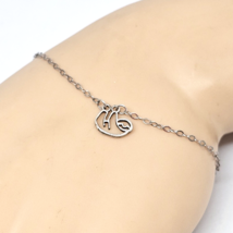 925 Sterling Silver - Chain Bracelet Snail Charm 7.5&quot; - £17.92 GBP