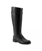 NEW EASY SPIRIT  BLACK  LEATHER TALL  RIDING BOOTS SIZE 8 W WIDE CALF $199 - $149.99