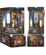 3D Wooden Puzzle Book Nook DIY Miniature Garage Kit with LED – Auto Work... - $60.92