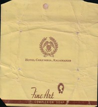Vintage Hotel Columbia Kalamazoo MI Fine Art Complexion Soap Wrapper  1940s - £1.55 GBP