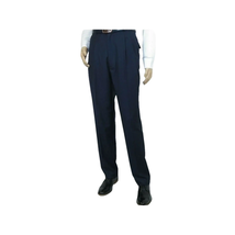 Men Apollo King Banded Collarless suit Mandarin 5 Hidden Button Panel AG52 Navy image 9