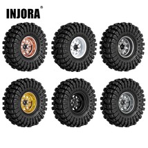 INJORA -3.78mm Offset 1.0 Beadlock Wheel Rims Tires Set for 1/18 1/24 RC Crawler - £33.11 GBP
