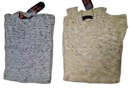 Turtleneck Or Gilet Man Pure Wool Size 46-52 It Melange Soft Hot Blue Grey Etc - £35.75 GBP