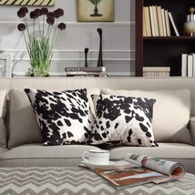 DS 2 Piece Black White Cow Theme Decorative Throw Pillows Set 18-Inch - £57.33 GBP