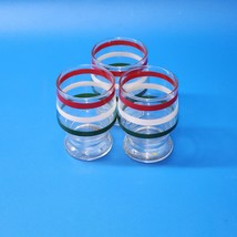 Vintage Anchor Hocking FIESTA Striped Juice Glasses - Set Of 3 - FREE SH... - $17.29