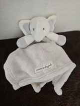 Blankets And Beyond Elephant Plush Stuffed Animal Grey White Lovey Nunu - $24.73