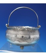Middle Eastern Sterling Silver Bowl Basket with Swing Handle Hand Engrav... - €500,35 EUR