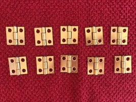 ~Brass Plated~Butt Hinge- (10 Hinge Lot) 1&quot; x 1&quot; square,  W/ matching sc... - $15.98