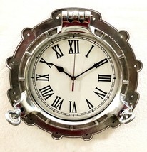 Antique Marine Brass Ship Porthole Clock 15&quot; inches Nautical Wall Clock - $110.12