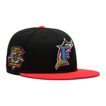 7 1/4 New Era 59Fifty Miami Florida Marlins 10th Anniversary Neon Hat - £59.94 GBP