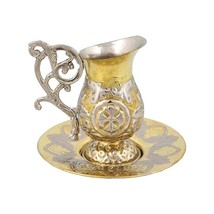 Bicolor Greek Orthodox Church Altar Zeon Jug &amp; Plate for the Holy Communion - $72.58