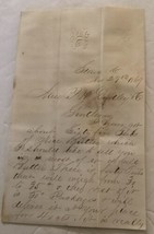 1869 Handwritten Letter Signed G E Pierce Stowe Vermont VT H Stamp Id’d - $67.01