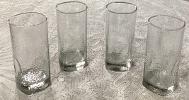 Set Of 4 Vintage Libbey Crisa Clear Dimpled Pinched Grip Glass Tumbler  ... - $689.21 MXN
