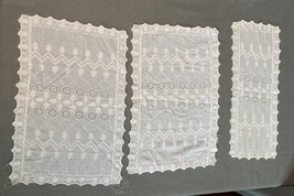 Vintage White Embroidered Lace Doilies Set of 3 - $13.37