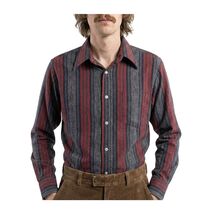 VTG 1970s Americana Stripe Button Down Shirt USA Made Western Mod Aesthe... - $34.60