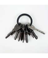 Antique Edward E Strauss Big Merchant Tailors Chicago Keys Ring Skeleton... - $137.13 CAD