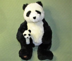 Gund Panda &amp; Cub 2001 Wish Bear 16&quot; Plush Stuffed Animal May Depart. Store Toy - £17.65 GBP