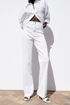 NWT ZARA $50 ULTRA HIGH WHITE FLARE JEANS 38 -6 - $29.99