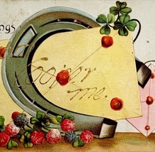 Hearty Greetings Horseshoe Clover Victorian Card Postcard 1900s PCBG11B - £15.71 GBP