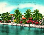 Vtg Postcard 1959 Linen - Bayfront Residence on Holiday Isles Florida FL - £3.07 GBP