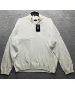 IZOD Sweater Mens 2XL Tan Chunky Knit Raglan Sleeve Mock Neck Quarter Zi... - $46.98 CAD