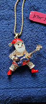 New Betsey Johnson Necklace Santa Clause Guitar Rock and Roll Collectible Decor - £11.84 GBP