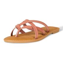 Amazon Essentials Women&#39;s Strappy Slide Flat Sandal Light Tan Size 7.5 - $123.14 MXN