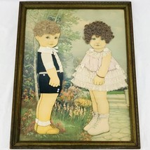 Antique Victorian Embellished Die Cut Dolls on Print Hair &amp; Clothes Creepy Eyes - £66.82 GBP