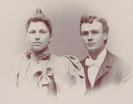 Vtg Cabinet Card Myra &amp; Ed Hackett - F.W. Weaver Photo East Troy Wisconsin - £9.93 GBP