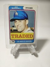 1974 Topps Mike Marshall # 73 T 73T Los Angeles Dodgers Traded Baseball Card LA - £3.15 GBP