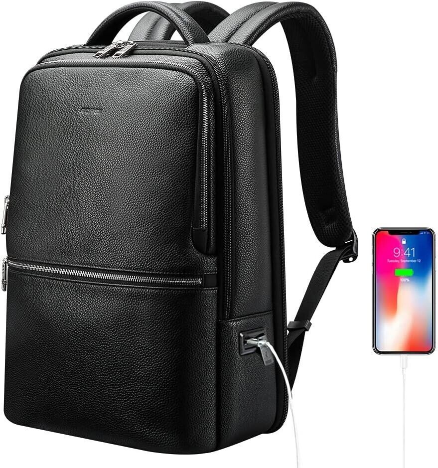 BOPAI Genuine Cowhide Leather Backpack, 15.6-inch Laptop Ultra-Premium - $222.52