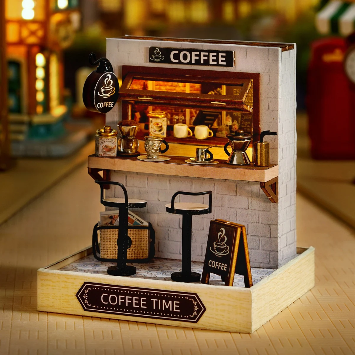 Coffee Shop Doll House Mini Mini Mini Doll House DIY Small House Kit Making Room - £14.76 GBP