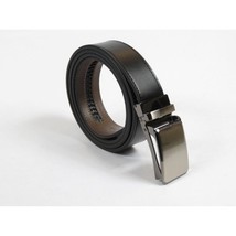 Men VALENTINI Leather Track Belt Adjustable Removable Buckle V519 Black image 2