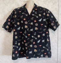 Pacific Legend Apparel Mens Hawaiian Shirt Made in Hawaii Sz XL Nautical Design - £16.91 GBP