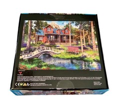 Pine Cabin 1000 piece jigsaw puzzle by Spinmaster 20" x 27" image 2