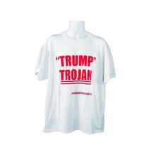 Trump Tshirt Short Sleeve Unisex Mens Womens T shirt Large 30&quot; L White Crew Neck - £4.32 GBP