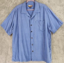 Havana Jacks Cafe Shirt Mens Extra Large Blue Tropical Casual Silk Button Up - £19.35 GBP