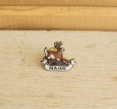 White-tailed Deer Vintage Maine Pin Mini Mafco 1980 White - $14.74