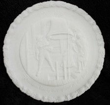 Vintage Fenton White Satin Glass Bicentennial Plate 4/4 Proclaim Liberty 8&quot; - £16.77 GBP