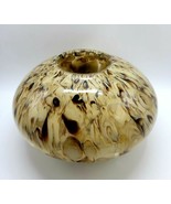 Manhattan Chic Artisan 10 x 6&quot; Handmade Round Vase - Beige w/ Brown Swirls - £31.74 GBP