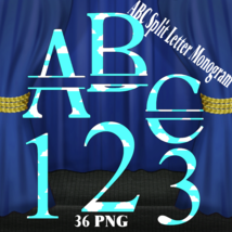 ABC Split Letter Monogram 2b Digital Kit-Digital Clipart-Art Clip-Gift Tag-Jewel - £0.98 GBP