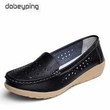 New Genuine Leather Women Flats Cut-Outs Shoes Woman Hollow Summer Women&#39;s Loafe - £20.83 GBP