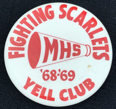 Mankato Fighting Scarlets Vintage Pin 60s Button MHS Football MN Yell Cl... - £31.45 GBP