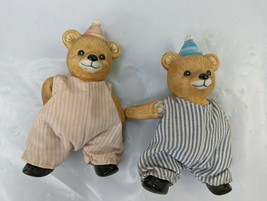 Homco Teddy Bear Figure Lot Boy Girl Porcelain Jointed  - £7.21 GBP