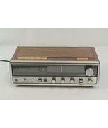 Baycrest Electronic Alarm Clock AM/FM Stereo Radio HB-468 Vtg Brown Vene... - £18.90 GBP