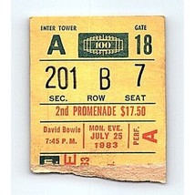 David Bowie Ticket Stub Luglio 25 1983 Serious Moonight Tour Madison Quadrato Da - £47.77 GBP