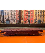 Marx Trains Used #09544A Plastic Lightweight ERIE Flatcar Maroon Body w/... - $13.67 CAD