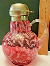 FENTON CRANBERRY DAISY AND FERN SYRUP PITCHER - £93.03 GBP