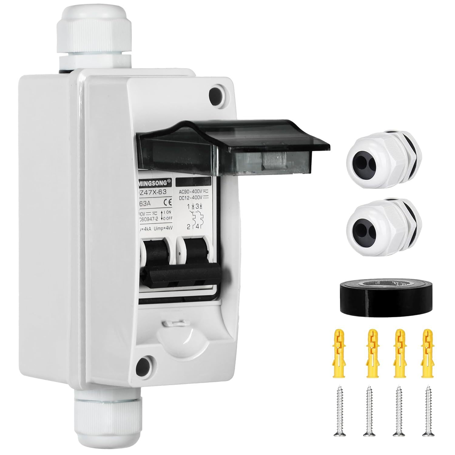 Dc Solar Panels Disconnect Switch 63 Amp Ac Circuit Breaker Box 400V 2 P... - $31.95
