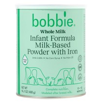 (4 Pack) Bobbie Whole Milk, Grass Fed Infant Formula with Iron, Plant 14... - $111.02 CAD